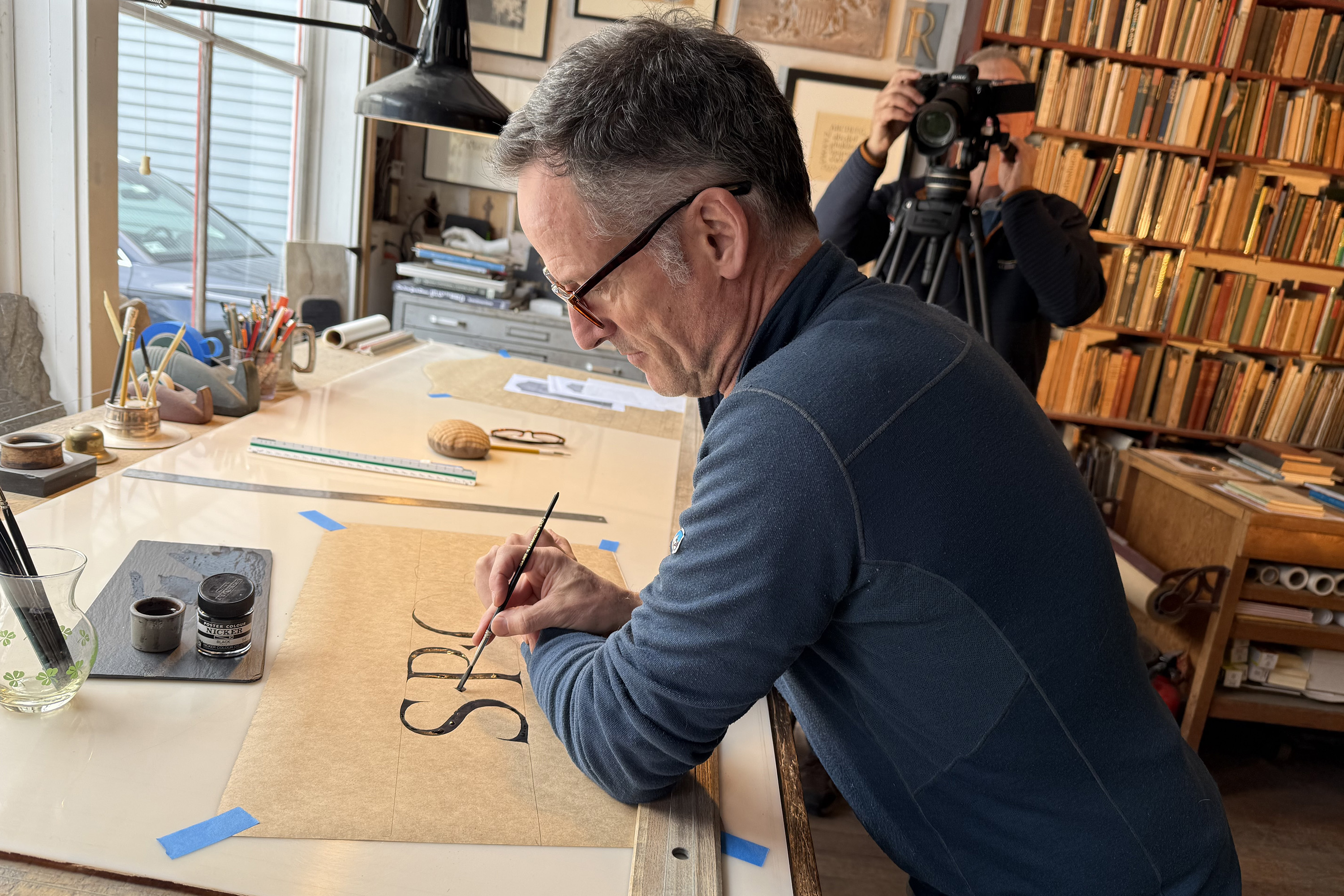 third-generation stone carver Nicholas Benson