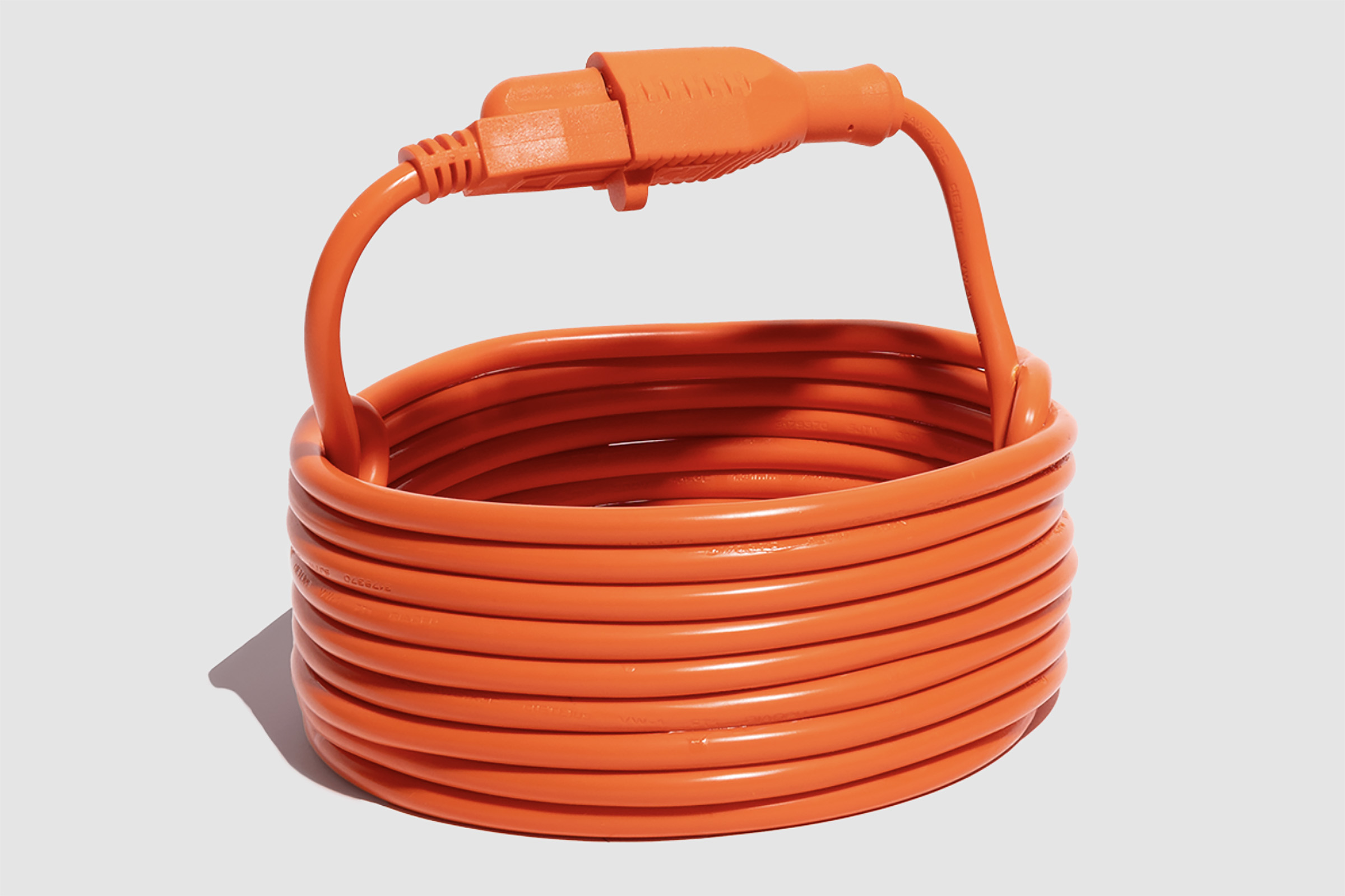 the electric cord bag in bright orange