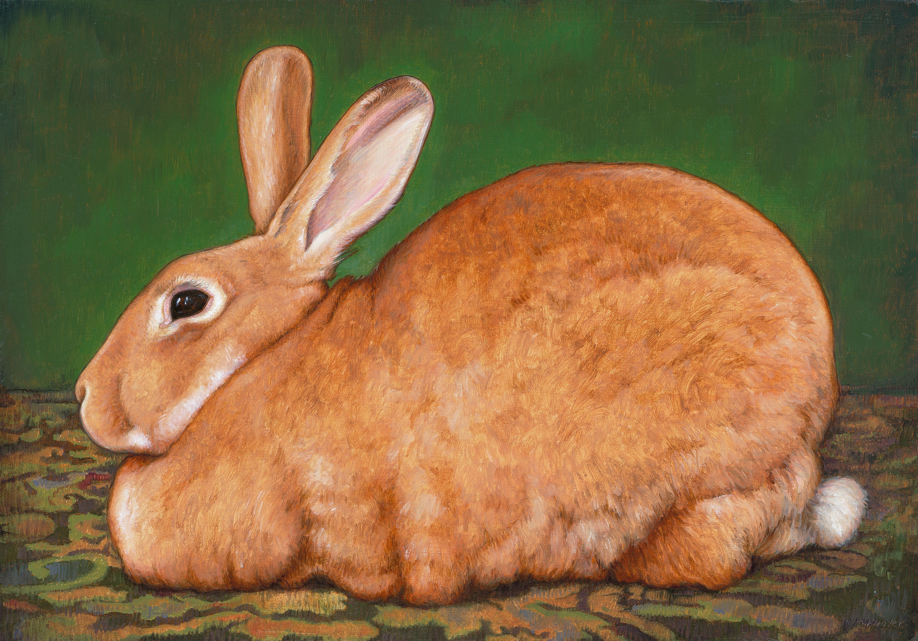 realistic looking golden rabbit