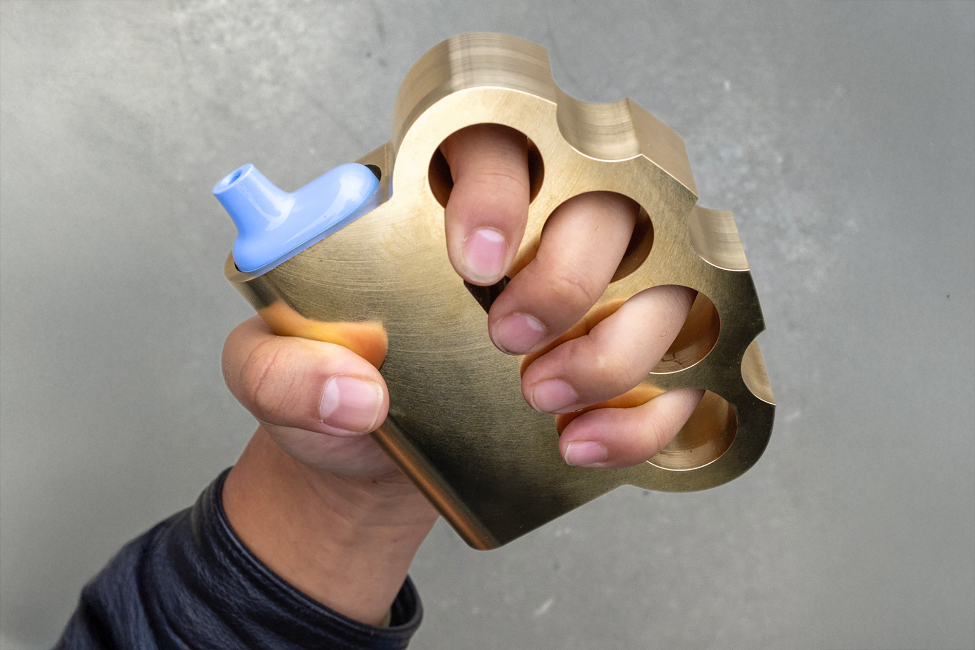brass knuckles with sippy cup