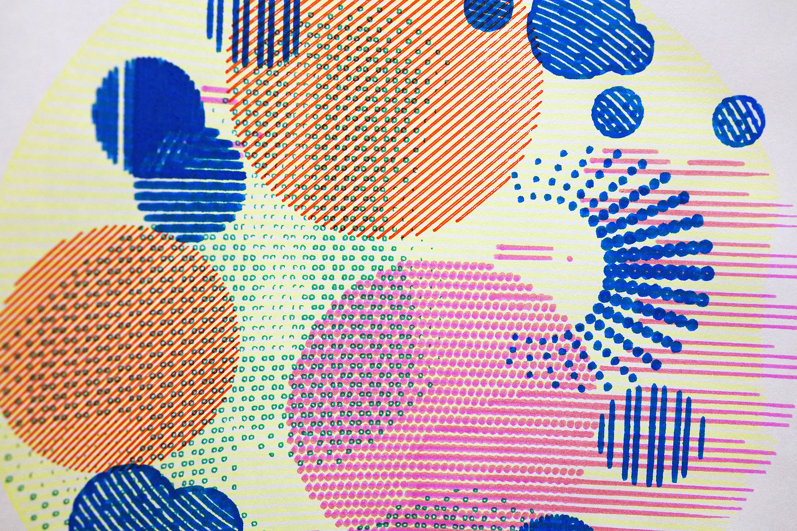 colorful student work exploring digital processes