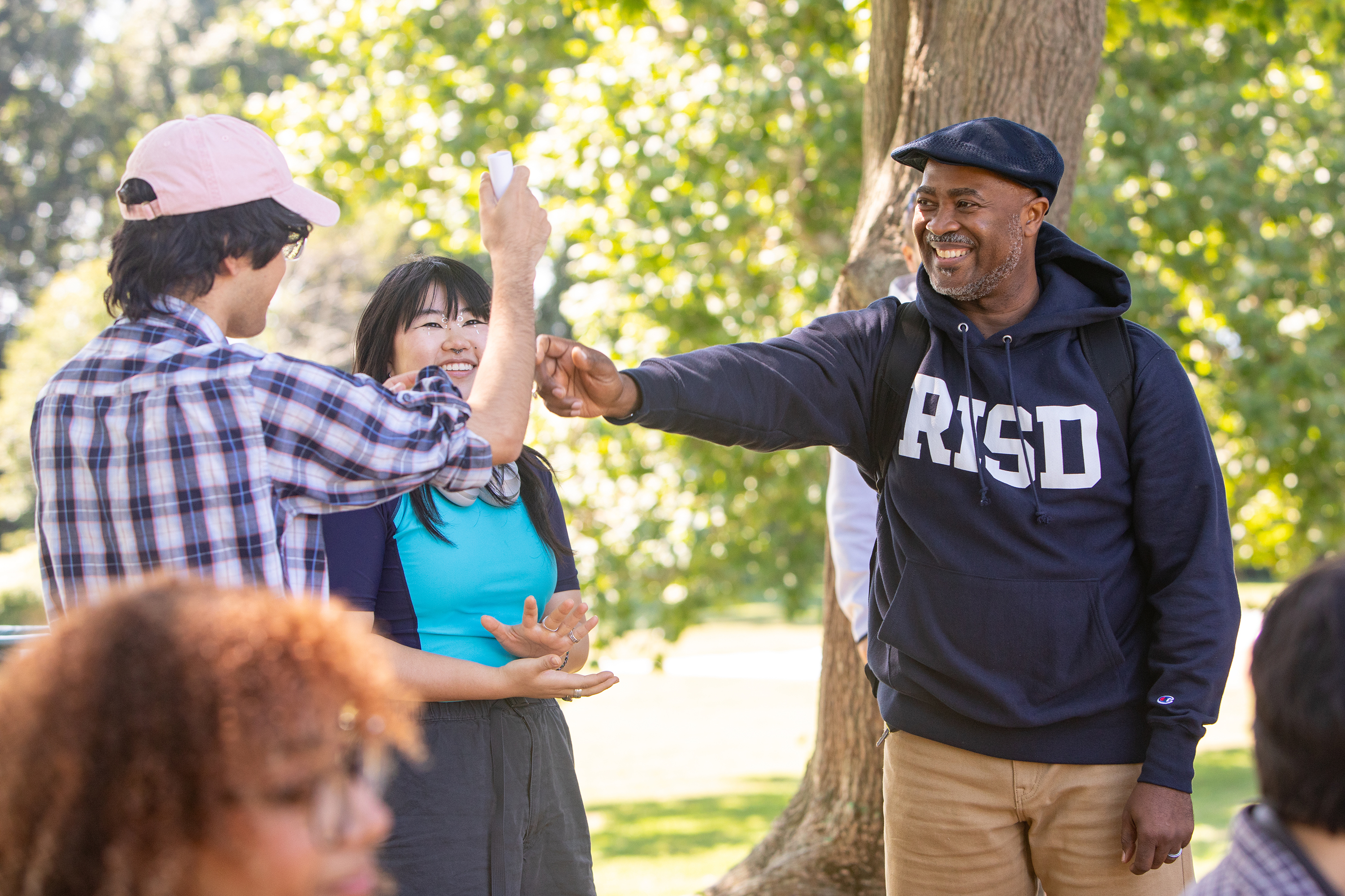 Tony Johnson with FGC POP students