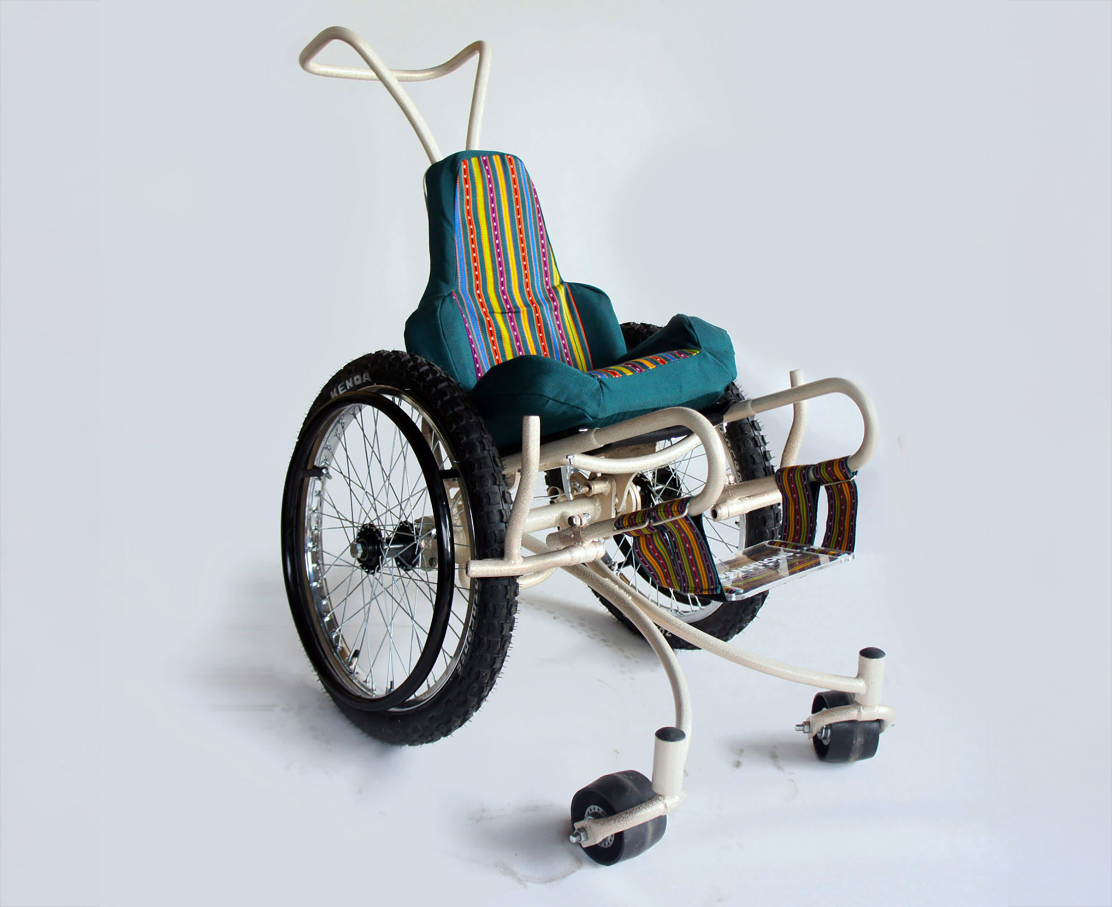 pediatric wheelchair with Guatemalan textile