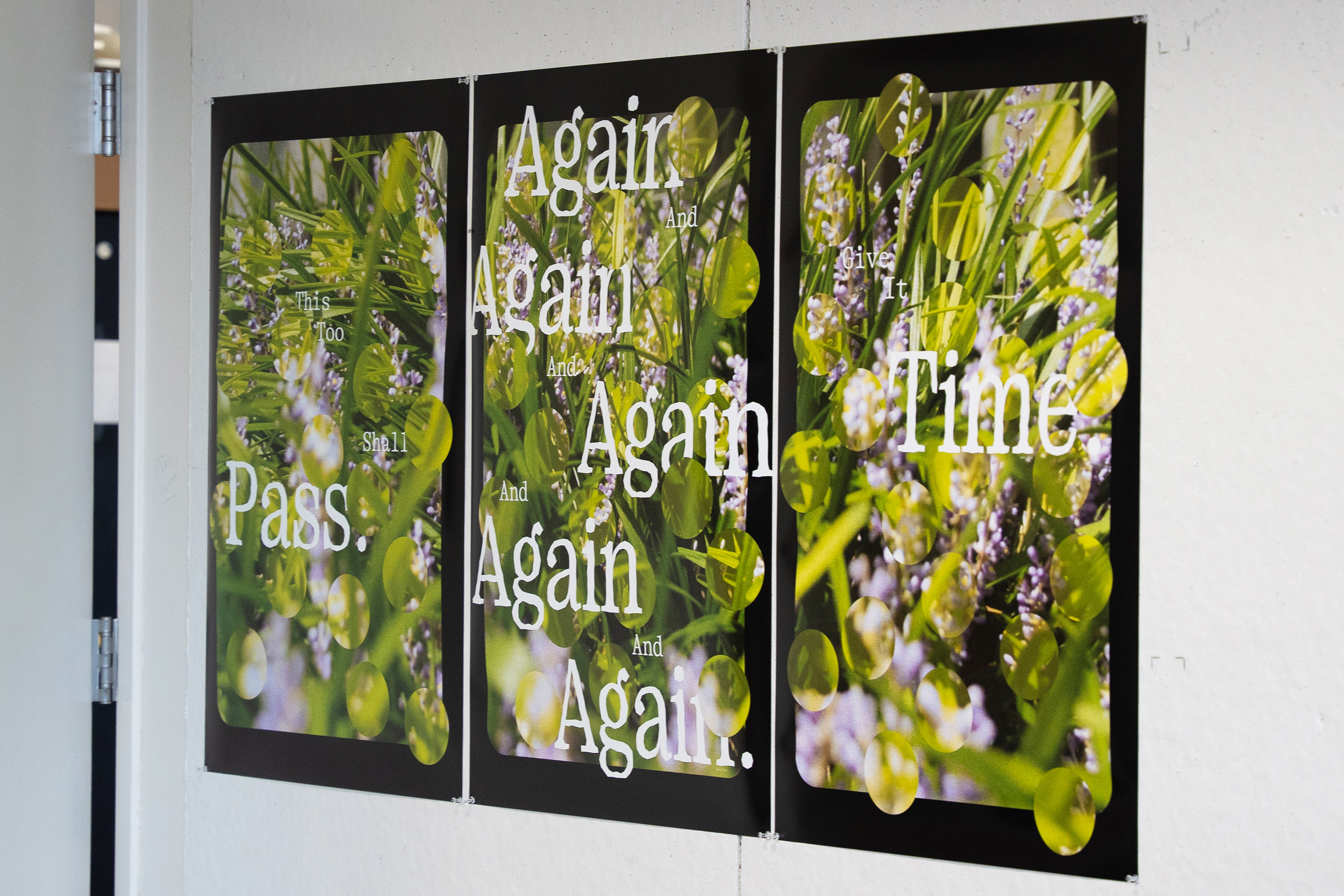 three-poster series inspired by the phrase "this too shall pass"