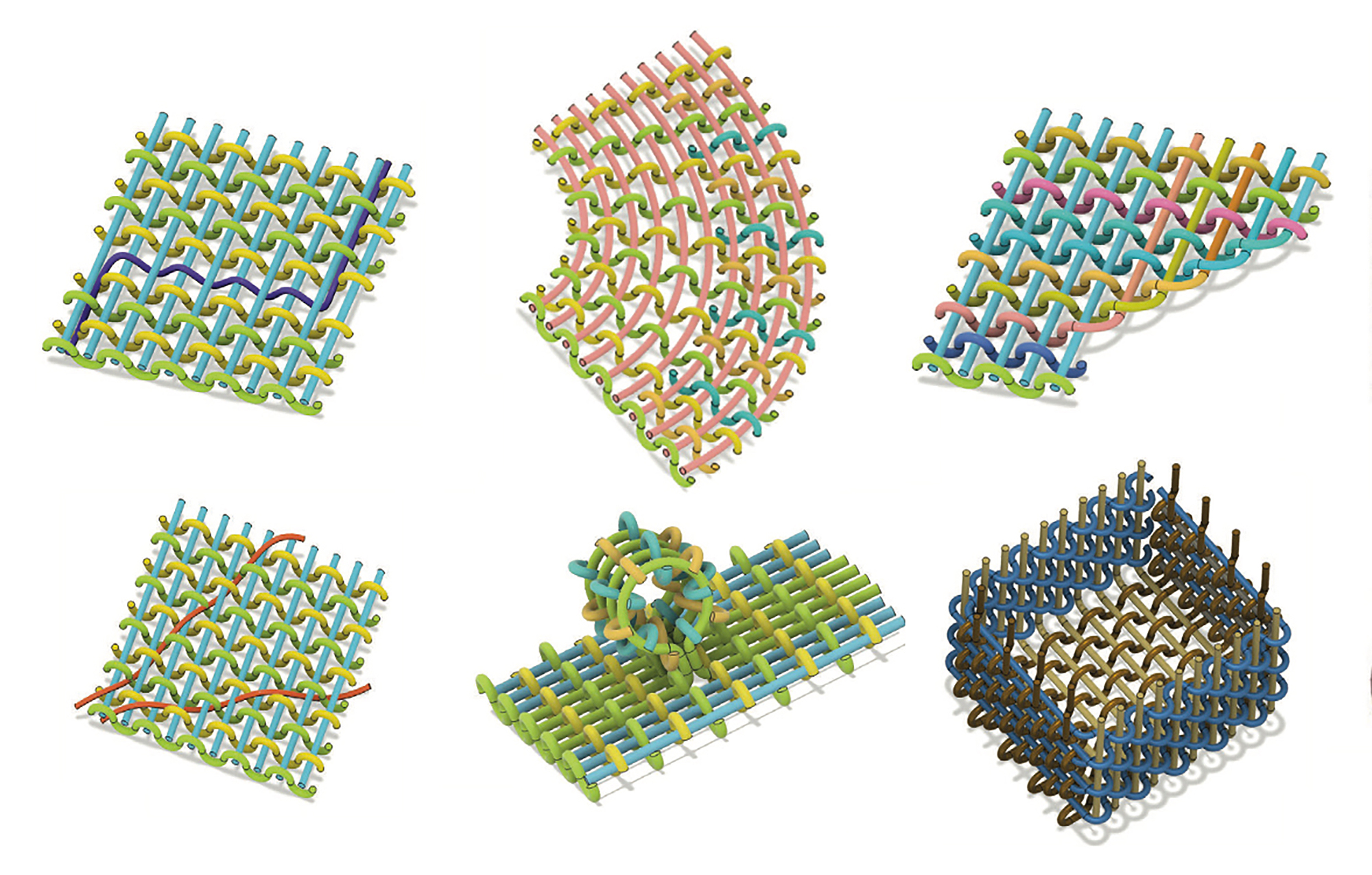 a variety of digitally reproduced weave patterns