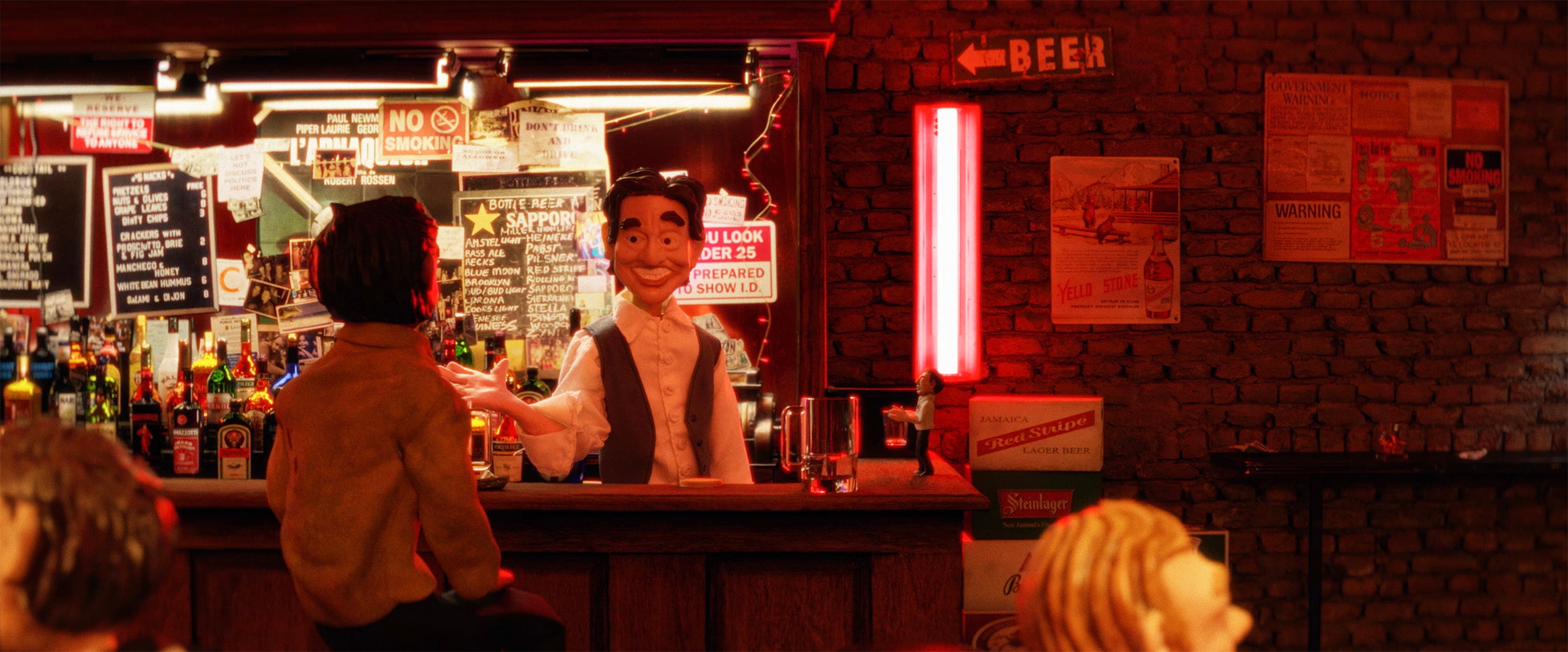 still of bartender and bar