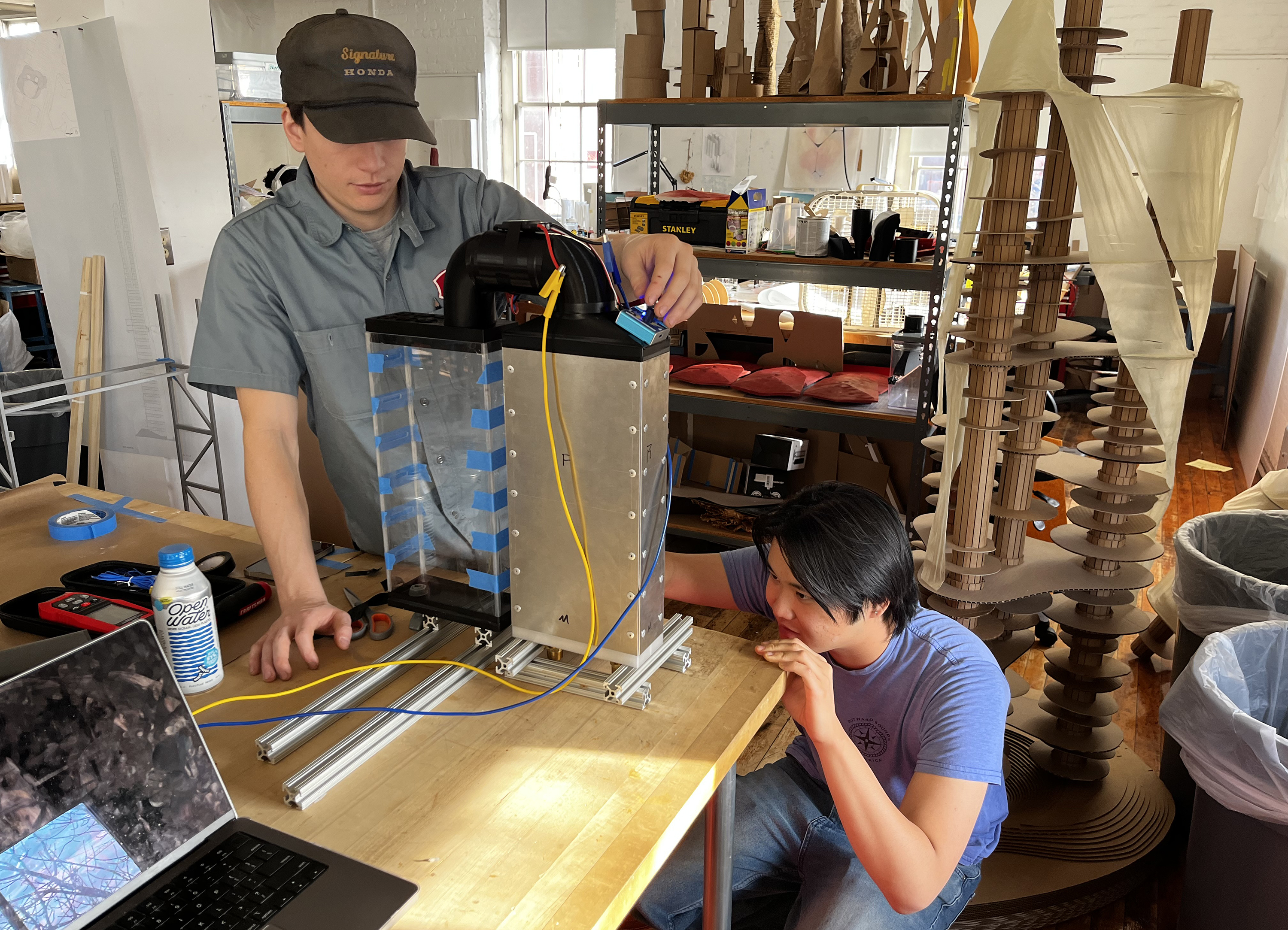 students test their AWG in studio