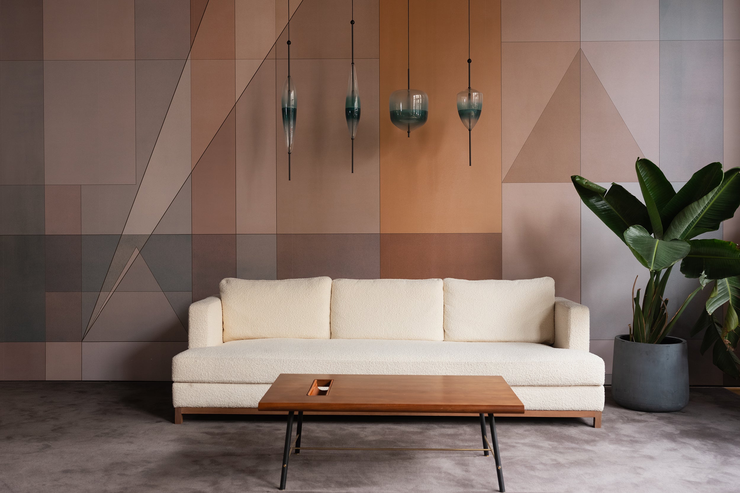 sleek but warm livingroom design