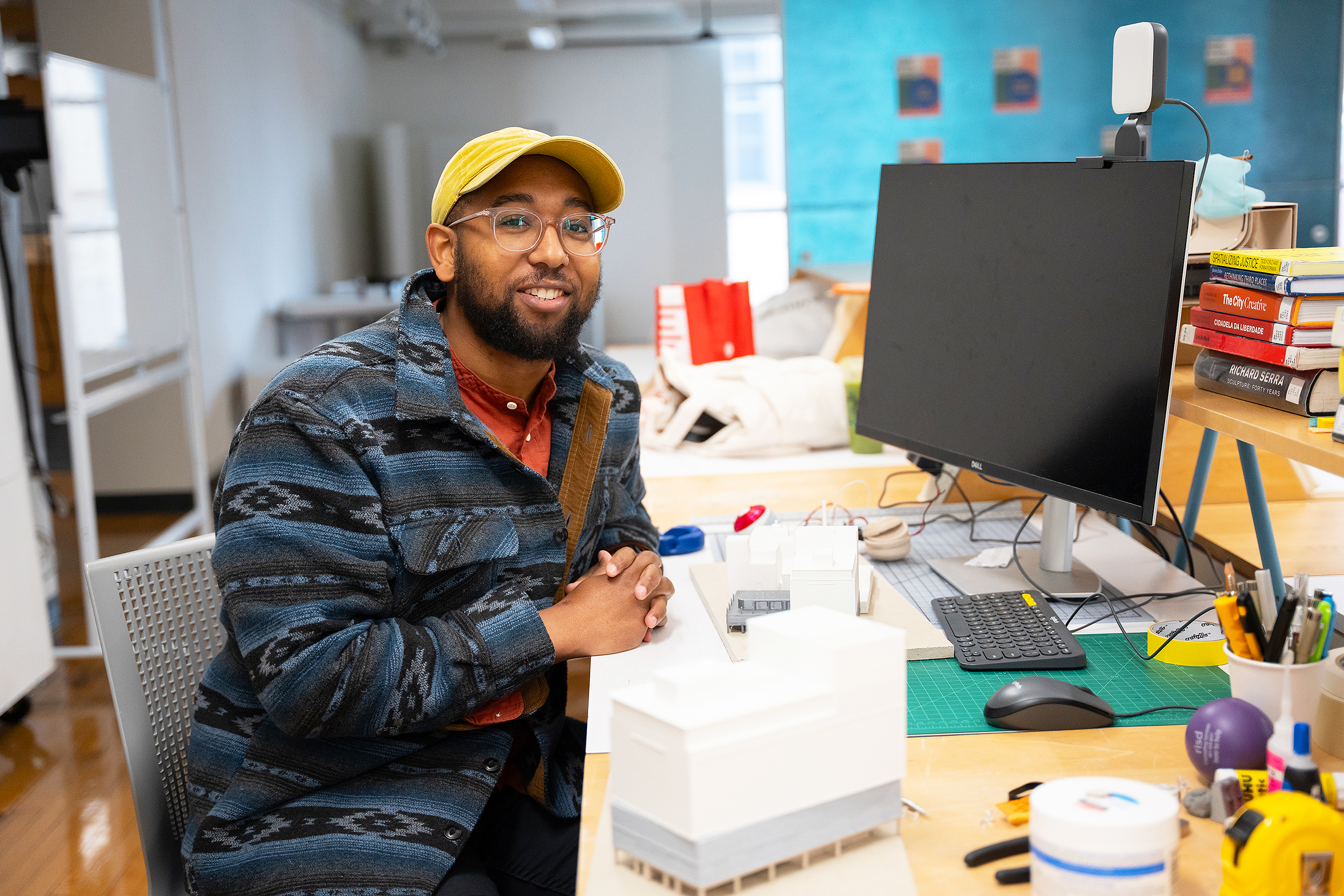 Presidential Fellow Charlston Britton at his desk
