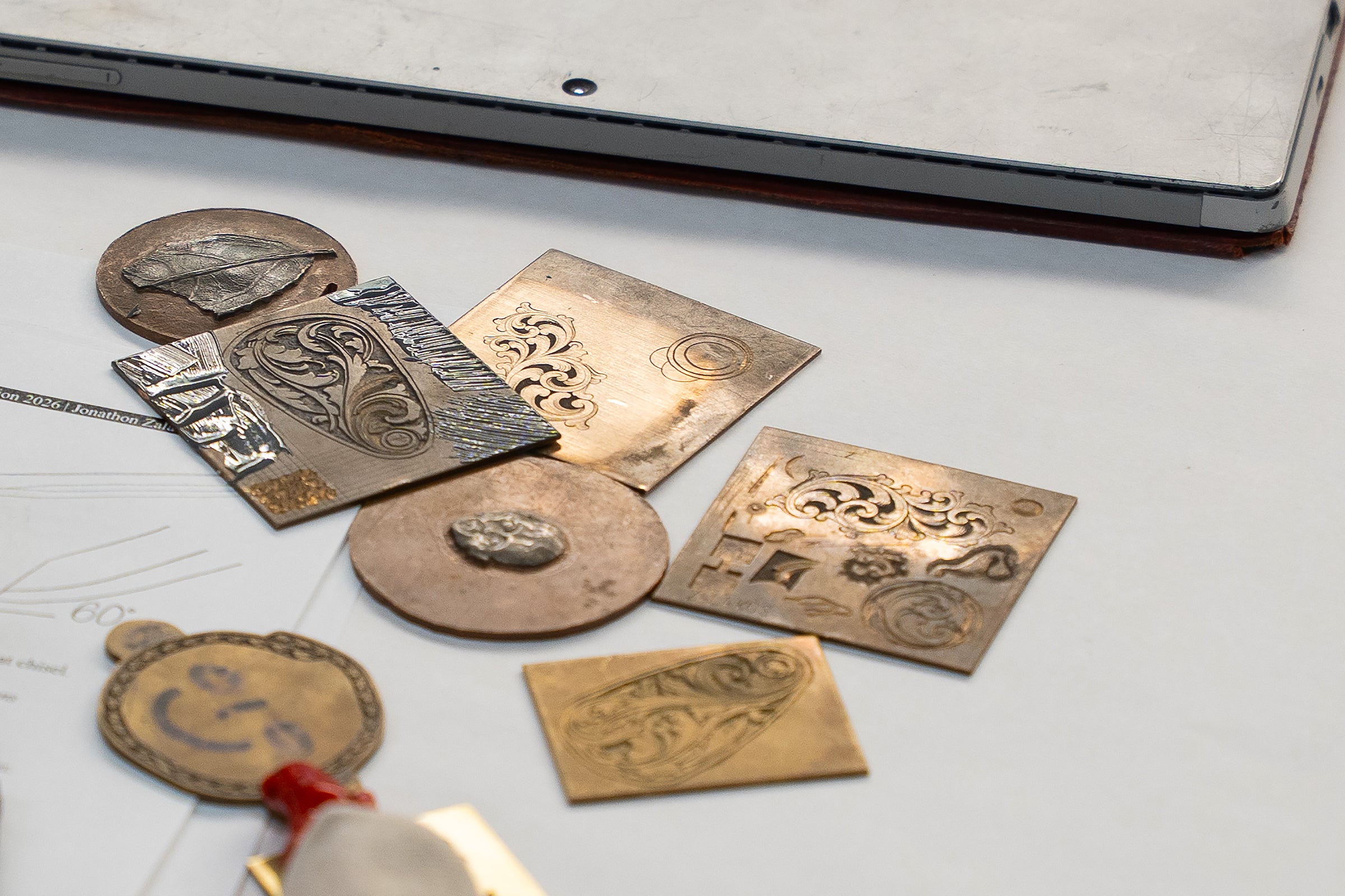 sample engravings on bronze plates