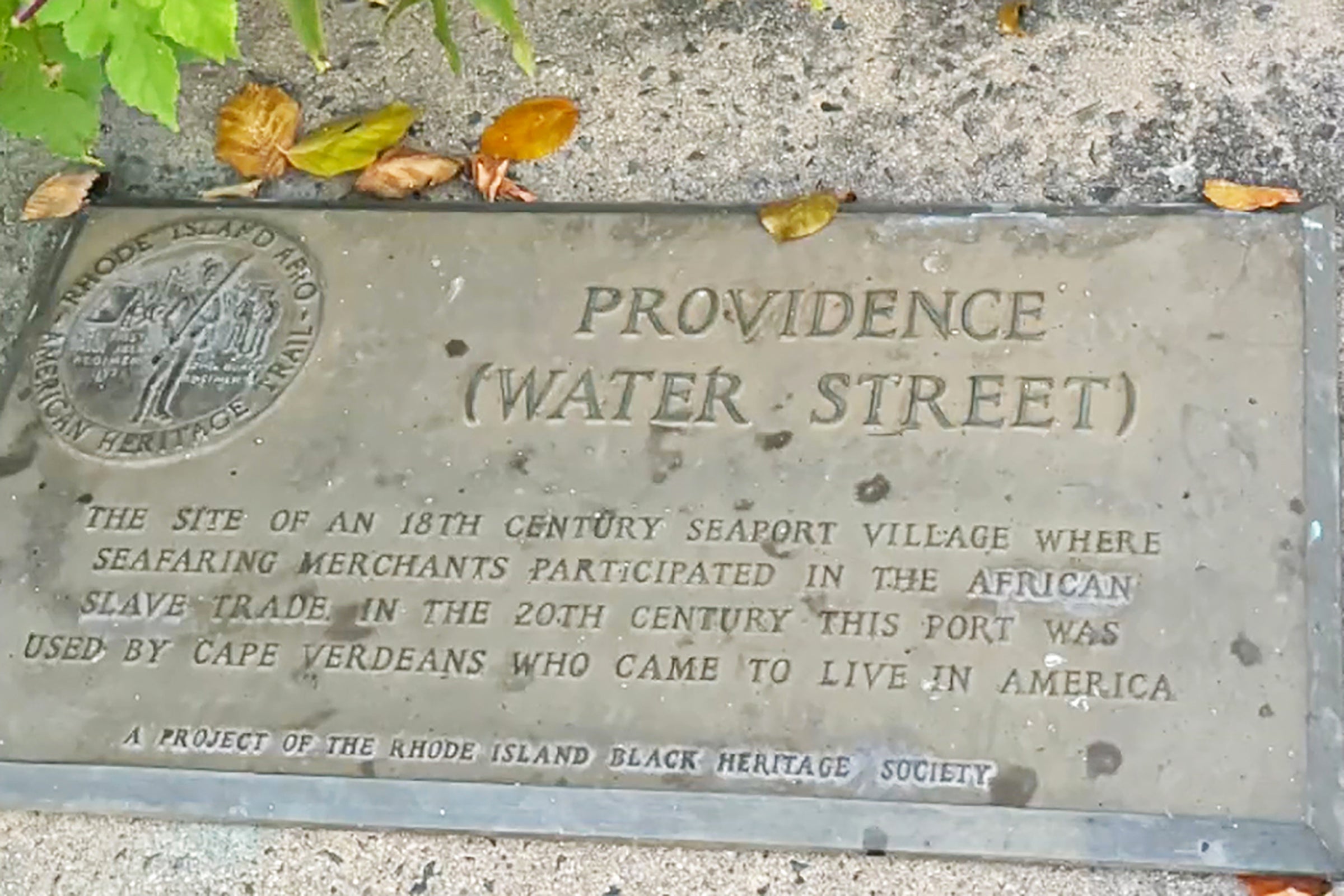 historical marker on Water Street