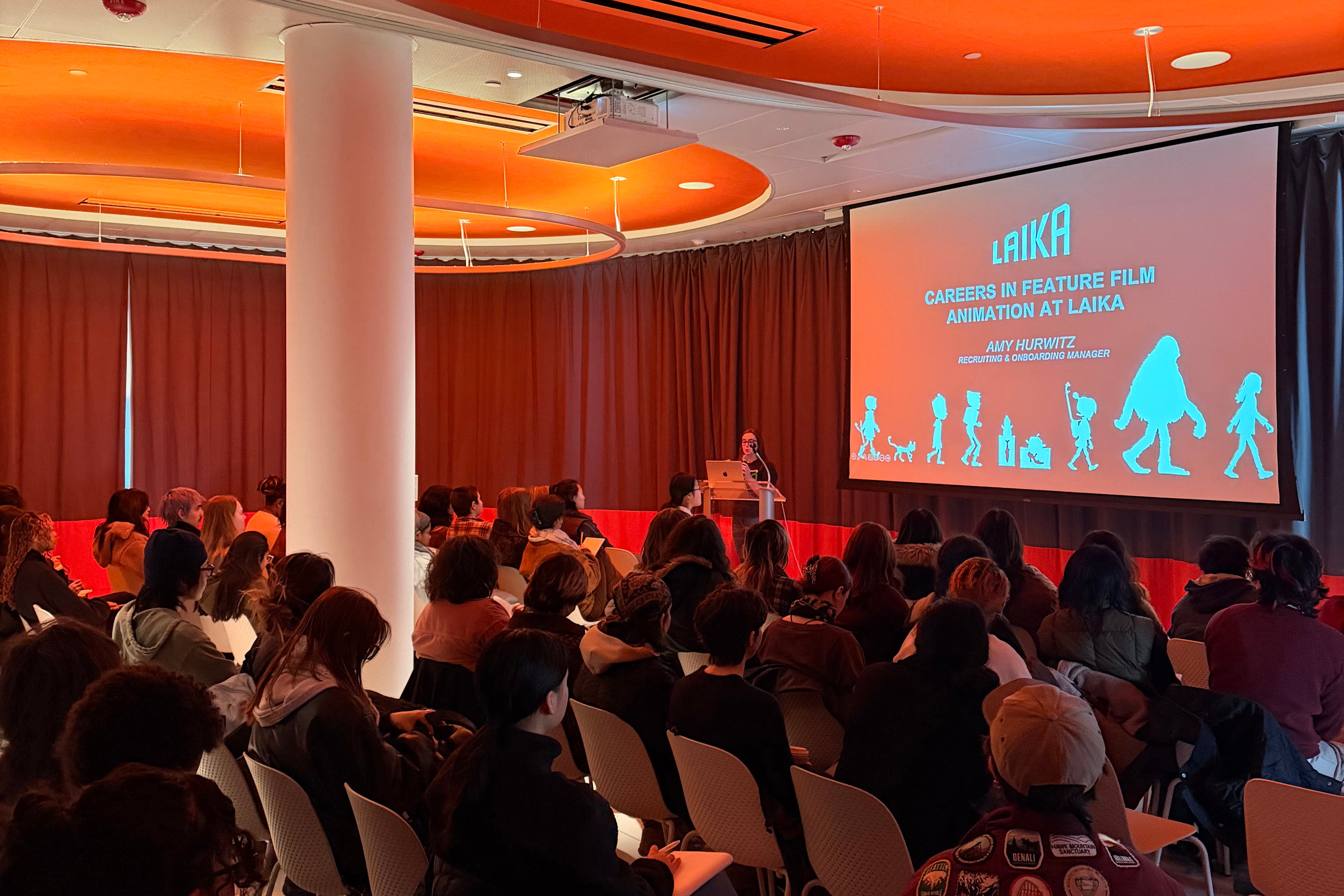 Laika presentation in RISD's 20 Washington Place auditorium