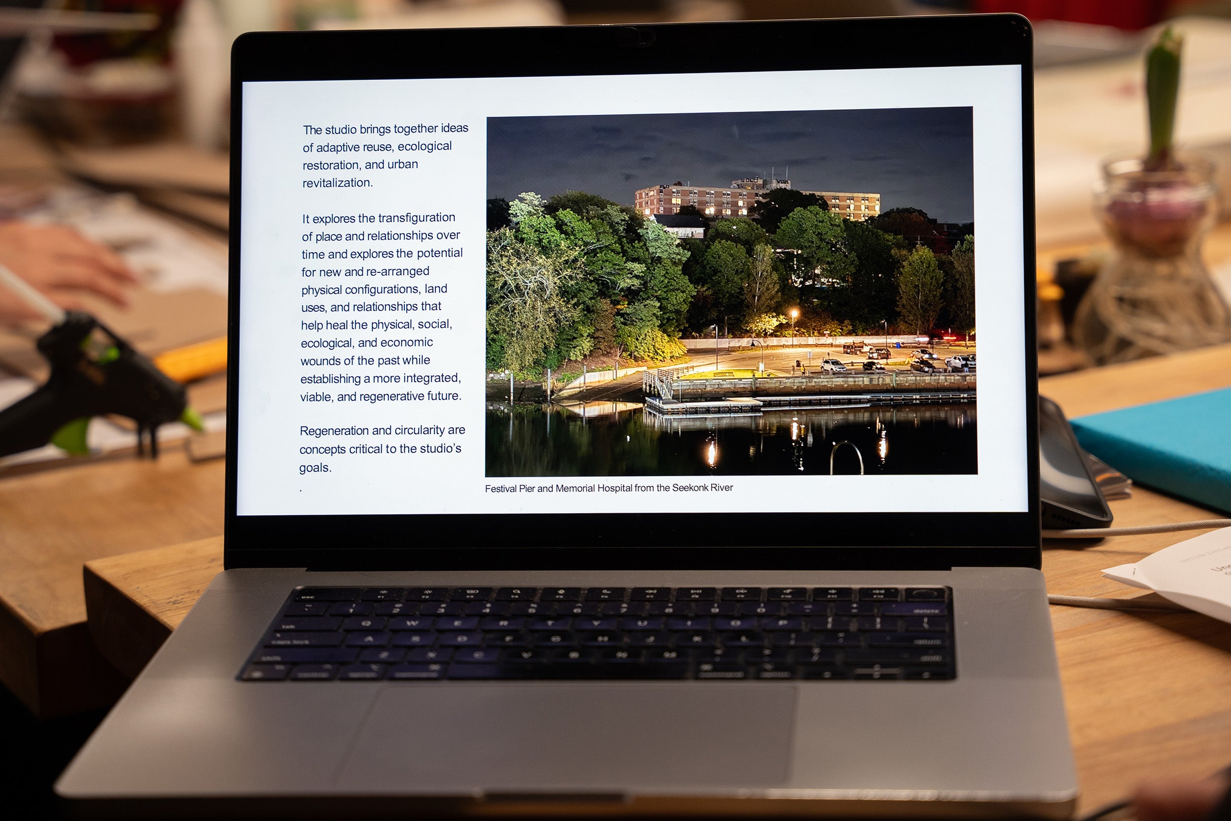 image of site as seen on a student's laptop