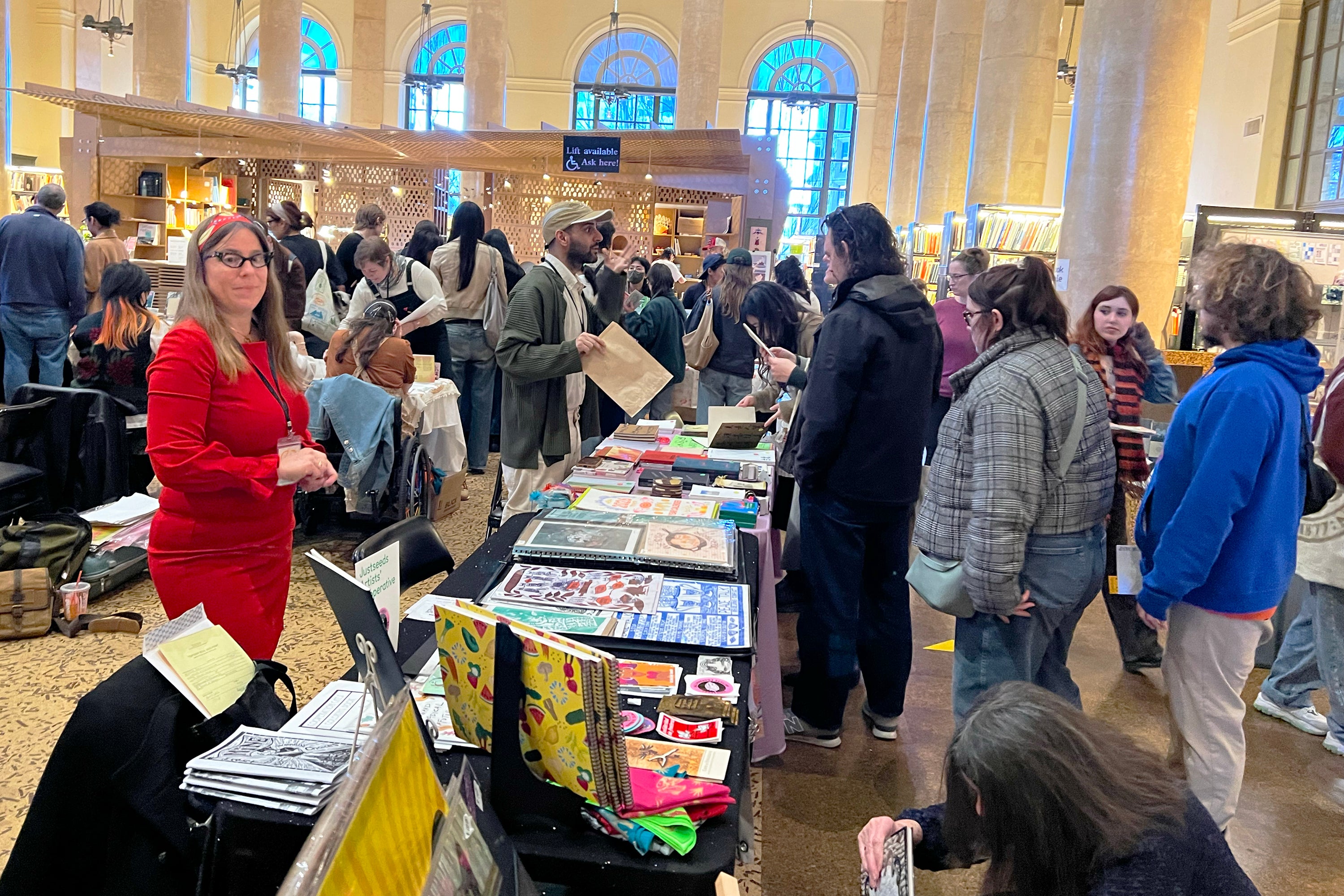 Meredith Stern stands out from the sea of book lovers