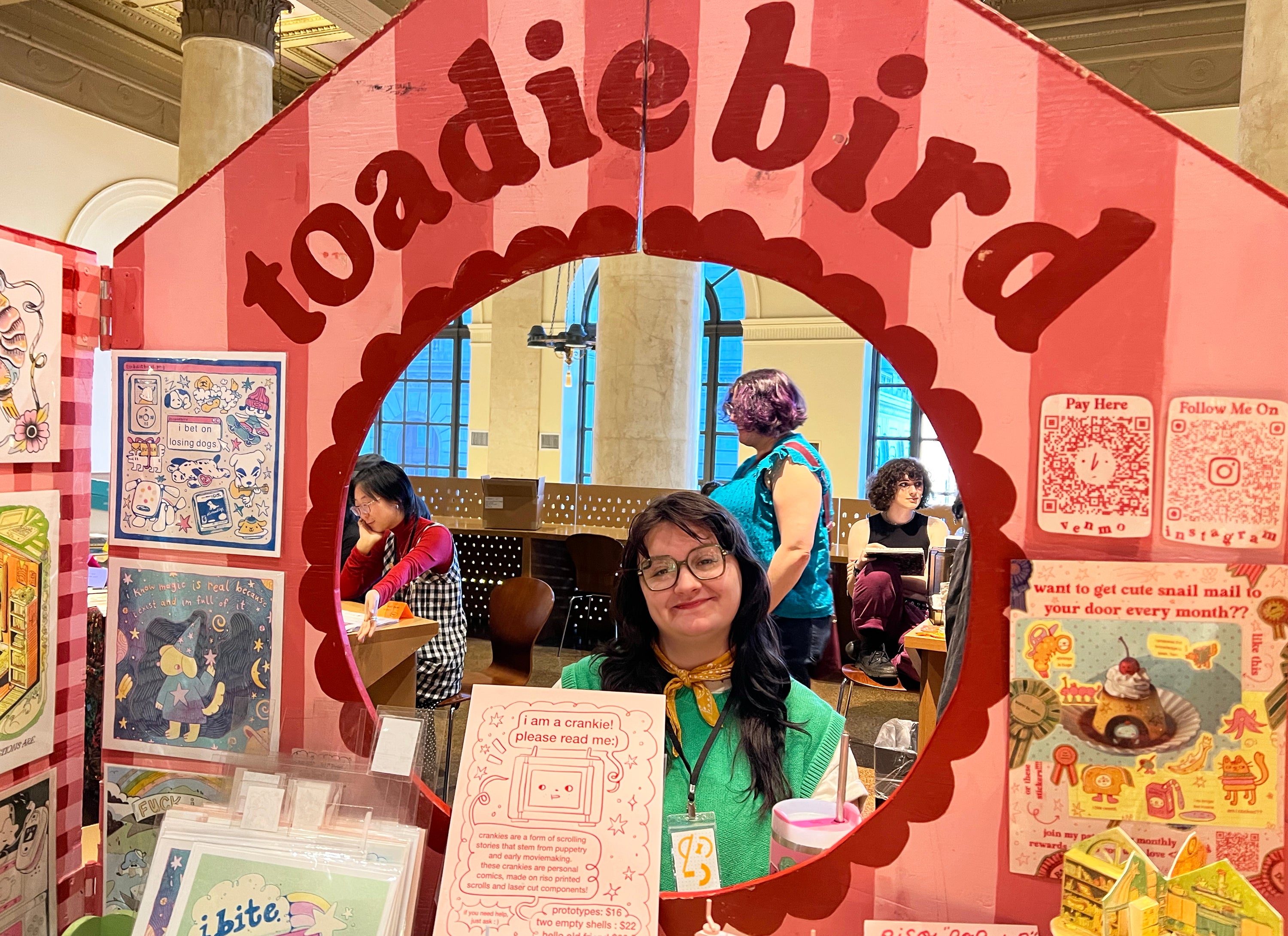 an exhibitor with an eye-catching display