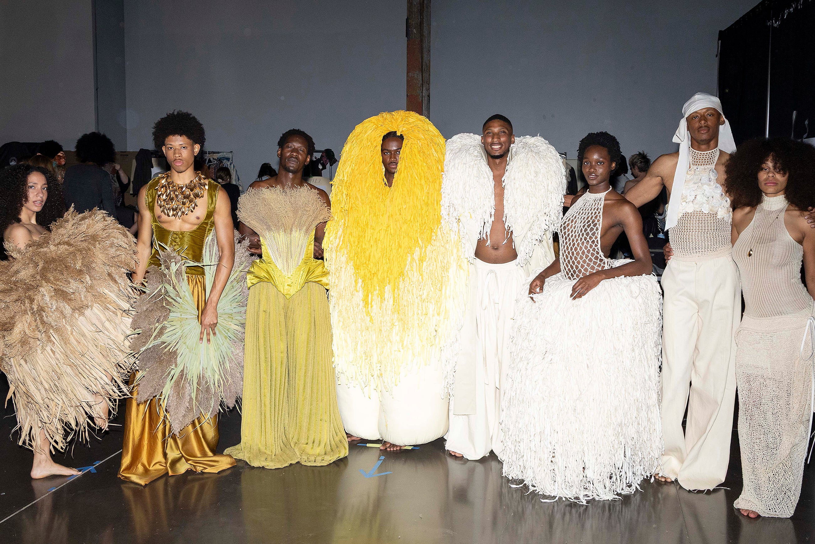 Black models backstage wearing van der Stok-Smallwood