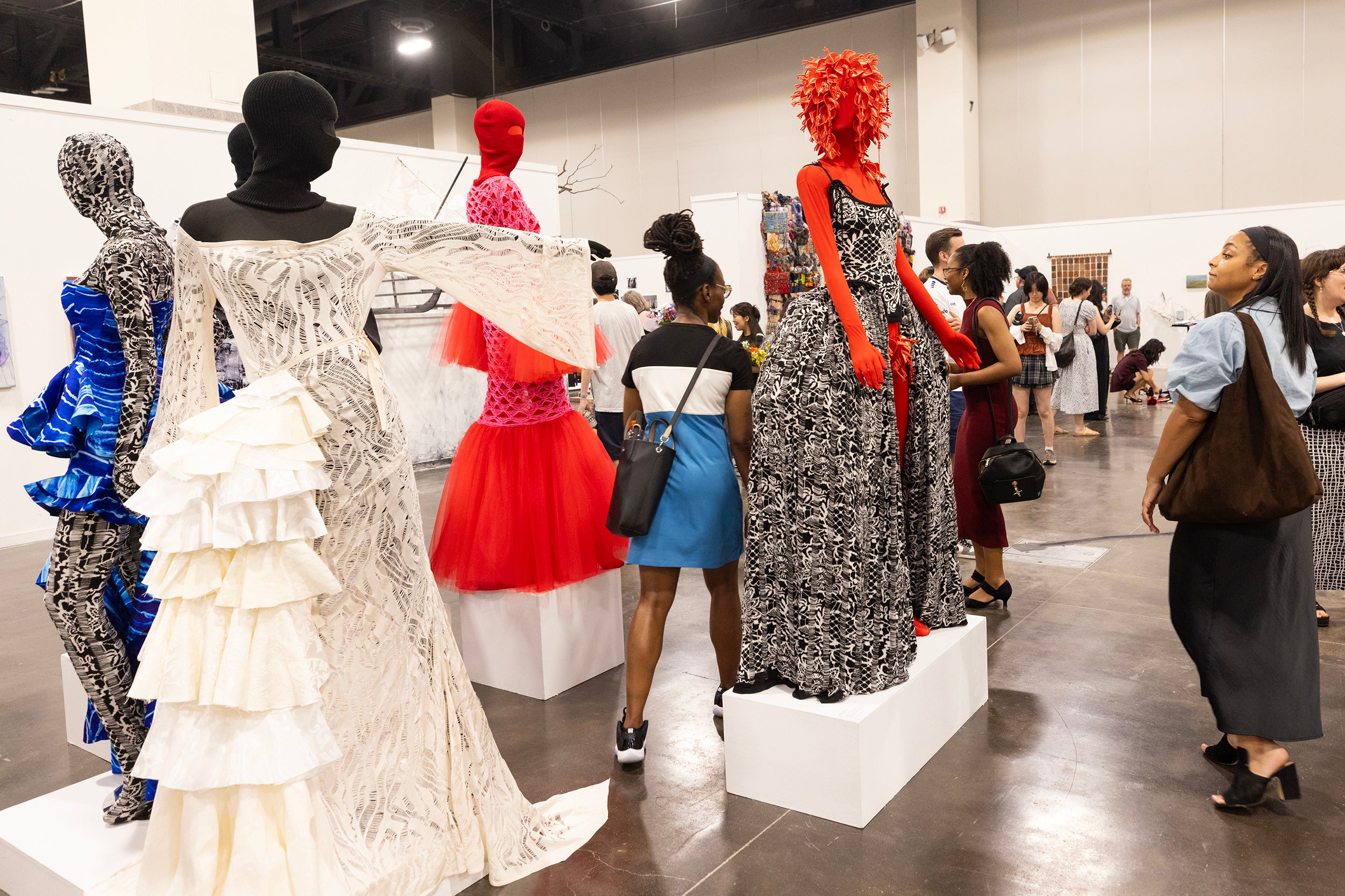 elaborate gowns by a Textiles student