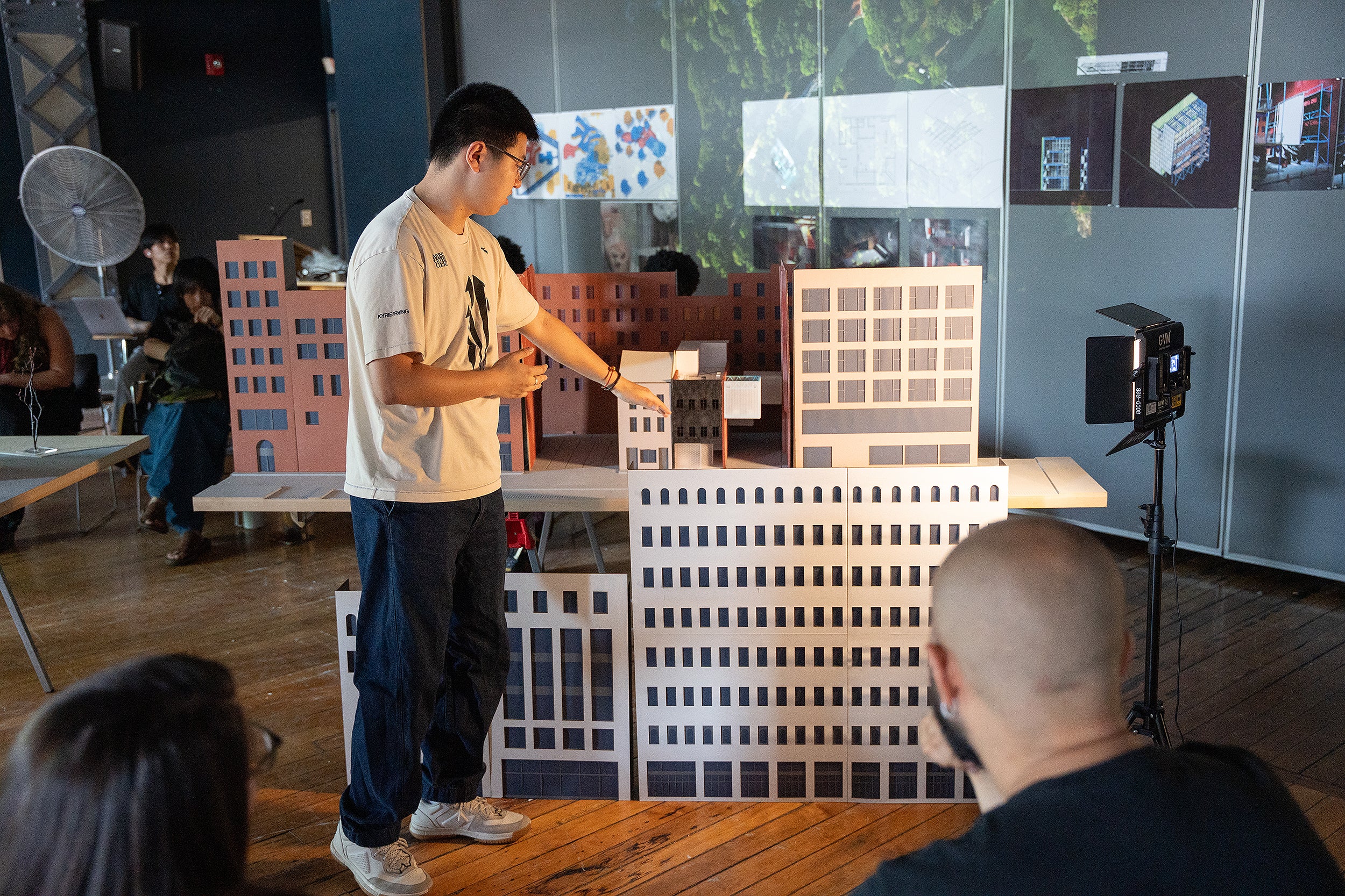 an Architecture student presents his idea for an intervention 