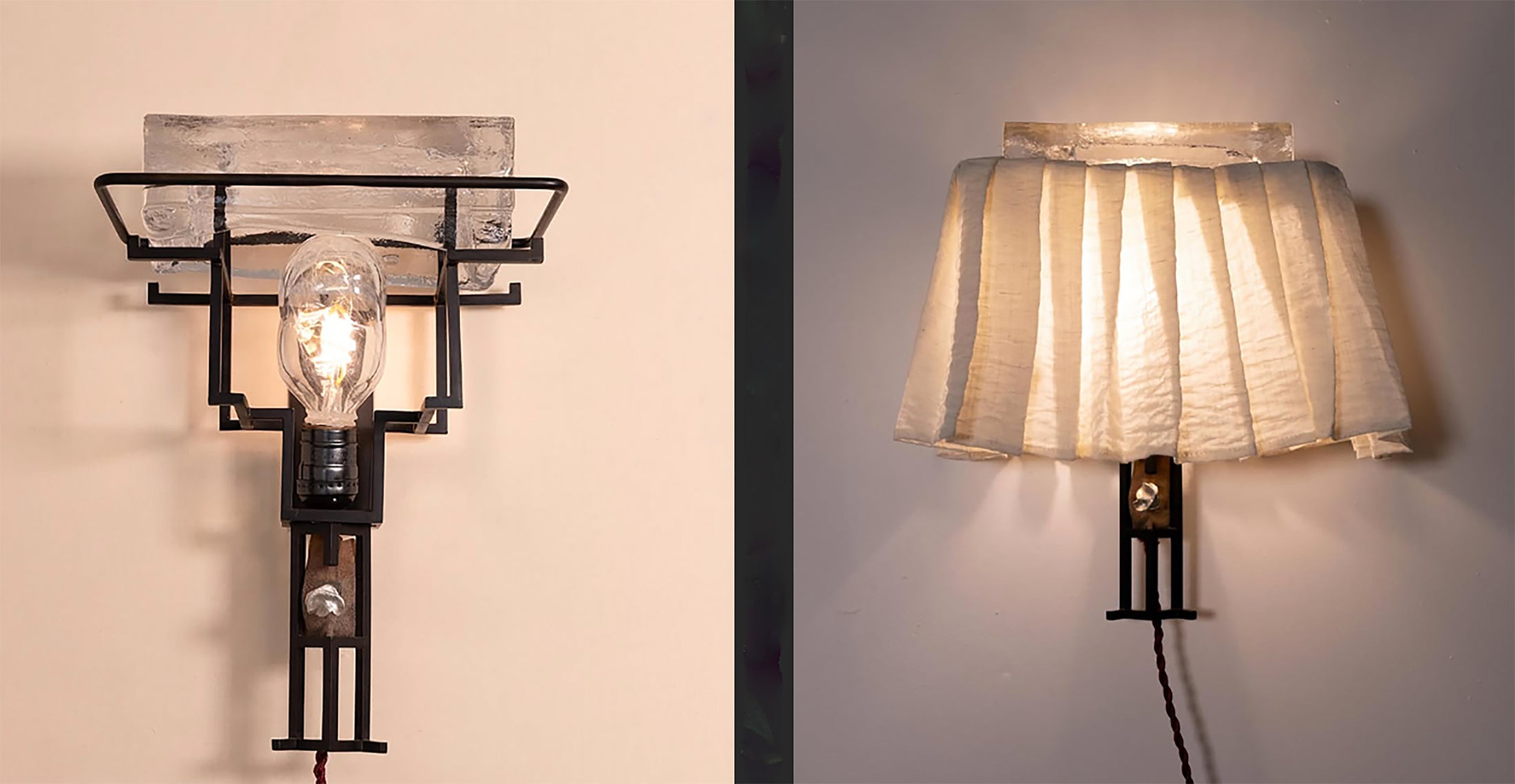 completed wall sconce by Teresa Wang
