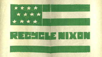 Flag with green stripes and white stars on a green background