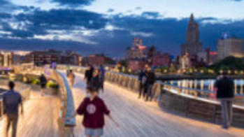 Providence bridge at nighttime