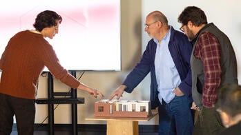 Jack Schildge shares his plan with visiting critics