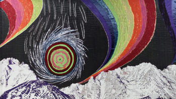bold, colorful multimedia piece