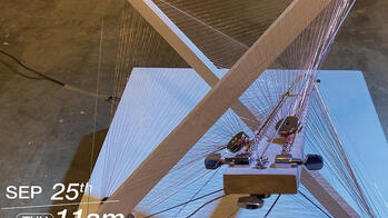 an abstract, geometric sculpture