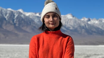 Margeaux Abeyta standing in an arctic landscape 