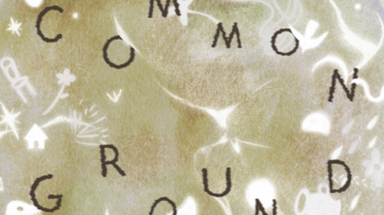 letters swimming in an abstract composition