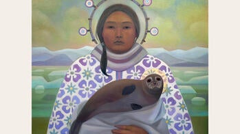 image of an Indigenous woman with a seal