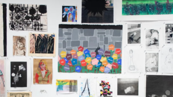 paintings displayed on a wall