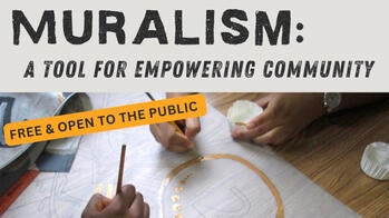 lecture poster with image of people painting