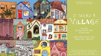 show poster featuring a colorful illustration of a town