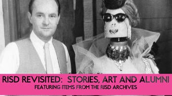 black-and-white image of a professor and a student in costume