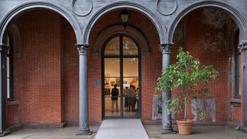 the arched doorways outside of the gallery