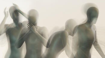 still from a fellow's film showing abstract bodies in motion