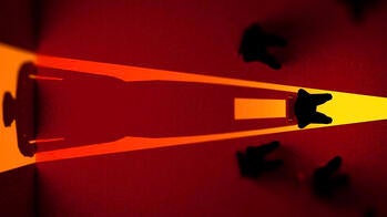 abstract image of a person throwing a long shadow