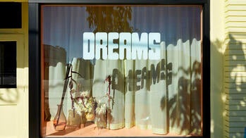 window installation with the word dreams