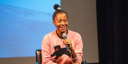Kara Walker on stage at RISD