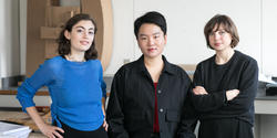 Graphic Design seniors Raina Wellman, Eliza Chen and Theia Flynn