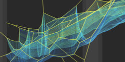 suspended rope installation by Janet Echelman