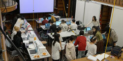 first cohort of CTC students at work in the Old Library