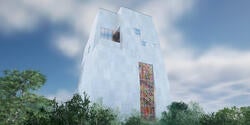 rendering of the Obama Presidential Center featuring huge piece by RISD alum Julie Mheretu
