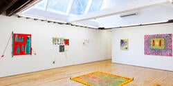 Installation shot of Painting MFA show at Uffner & Liu