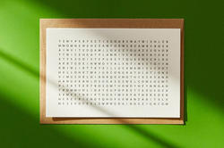 West Coast company Grain's letterpress card featuring a word search puzzle to cover all occasions