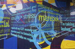 Installation for the 2019 Singapore Biennale presents a visual representation of a poem by spoken word artist Pooja Nansi