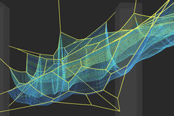 suspended rope installation by Janet Echelman