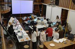 first cohort of CTC students at work in the Old Library