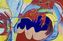 detail of bold abstract painting
